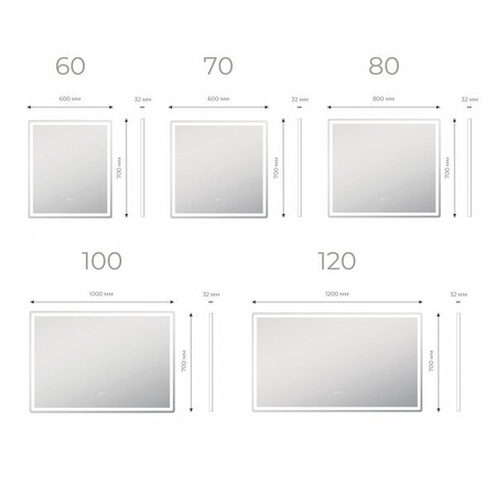 Зеркало с подсветкой (100x70) Vigo Geometry Comfort z.GEO.100.Comfort